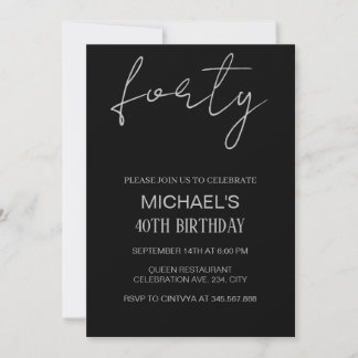 Schwarz und Silver Birthday Evite, schwarz silber Einladung