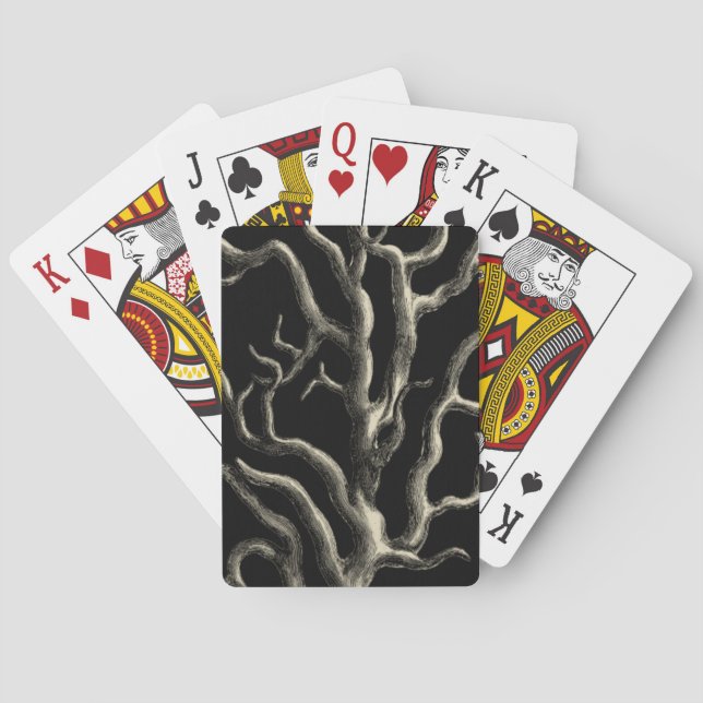 Schwarz und Tan Coral Spielkarten (Rückseite)