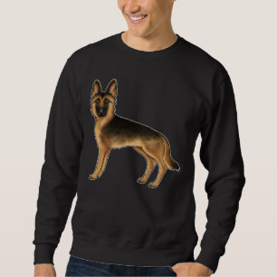 Schwarz und Tan Deutsche Schäferhund Cartoon GSD H Sweatshirt