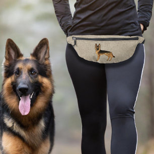 Schwarz und Tan Deutsche Schäferhund-Comic-Hund Br Bauchtasche