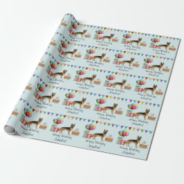 Schwarz und Tan Deutscher Schäferhund farbenfroh G Geschenkpapier
