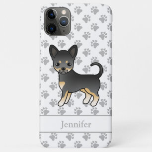 Schwarz und Tan glatter Coat Chihuahua Dog & Name Case-Mate iPhone Hülle
