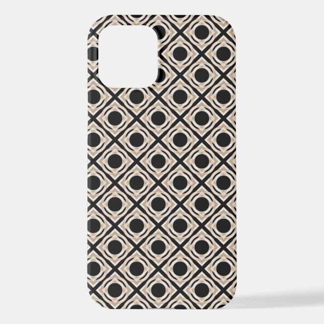 Schwarz und Tan iPhone 12 Hülle (Rückseite)