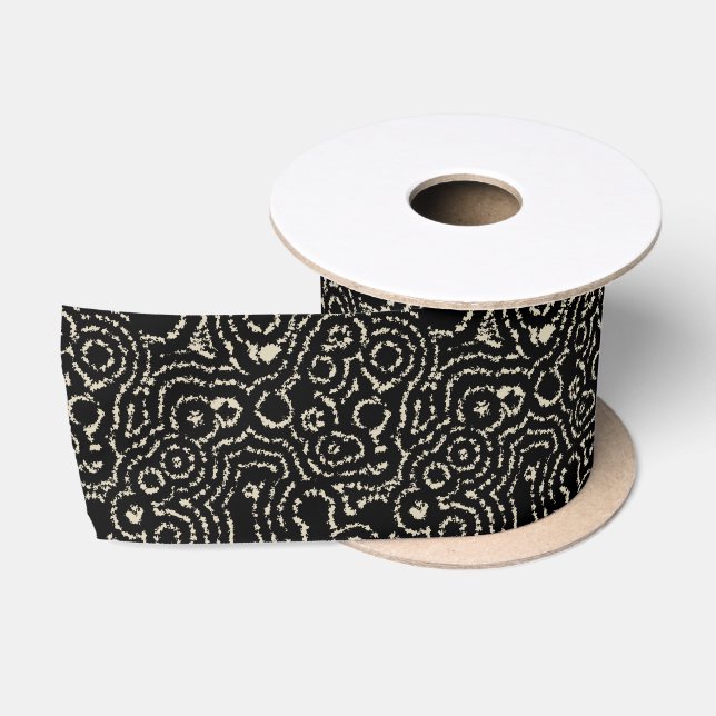 Schwarz und Taupe Satinband (Spule)