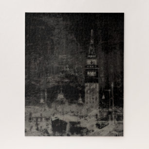 Schwarz und Taupe Skyline Venedig Italien