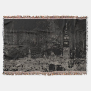 Schwarz und Taupe Skyline Venedig Italien Decke