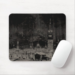 Schwarz und Taupe Skyline Venedig Italien Mousepad