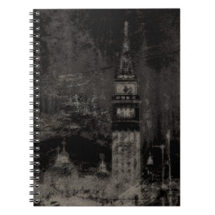 Schwarz und Taupe Skyline Venedig Italien Notizblock