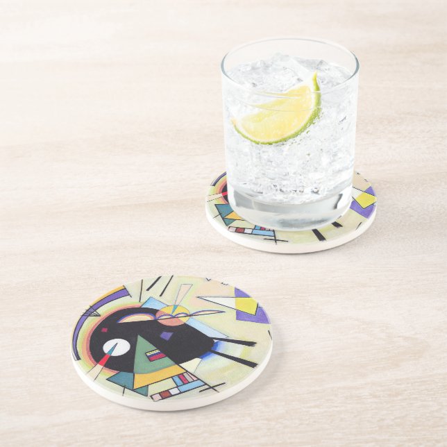 Schwarz und Violet - Kandinsky Getränkeuntersetzer (Seite)