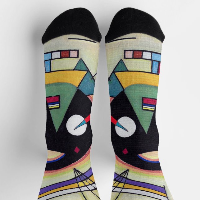 Schwarz und Violet - Kandinsky Socken (Oben)