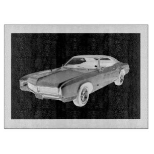 Schwarz und Weiß 1967 Buick Riviera Pop Schneidebrett
