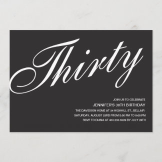 Schwarz und Weiß 30. Geburtstag Einladungen