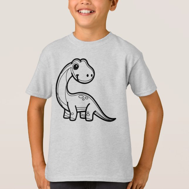 SCHWARZ UND WEISS #42 - FUNNY UND NIEDLICH Brontos T-Shirt (Vorderseite)