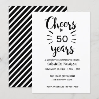 Schwarz und Weiß 50. Geburtstag Einladung