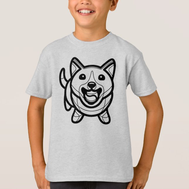 SCHWARZ UND WEISS #60 - Ein Hund, der den Ball häl T-Shirt (Vorderseite)