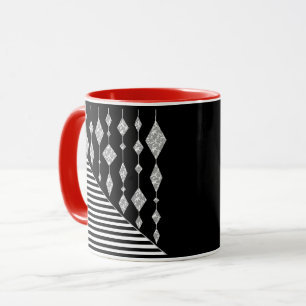 Schwarz und weiß, abstrakt, geometrisch, einfach, tasse