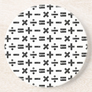 Schwarz und Weiß Alle Mathematik Symbole Lino Schn Getränkeuntersetzer