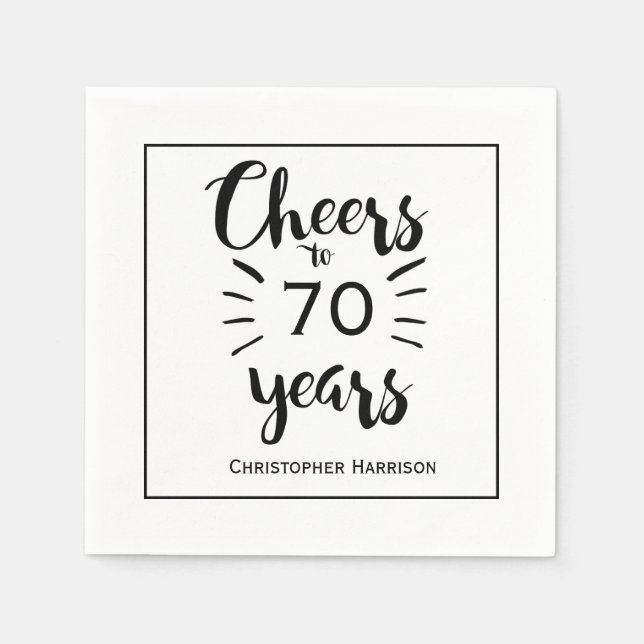 Schwarz und Weiß auf 70 Jahre Serviette (Vorderseite)