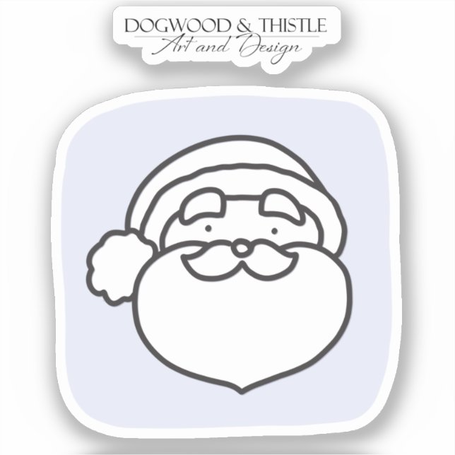 Schwarz und Weiß auf Lila Doodle Weihnachten Aufkleber (Vorderseite)