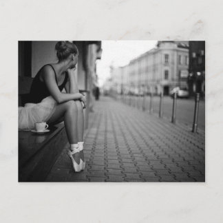 Schwarz und Weiß Ballerina Postkarte