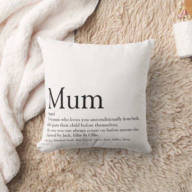 Schwarz und Weiß: Das beste Mum Definition-Zitat d Kissen (Decke)