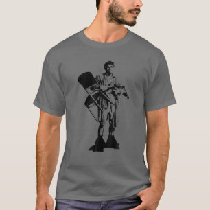 Schwarz und Weiß der Mann hält den Vorsitz Design  T-Shirt