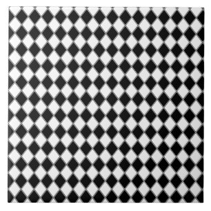 Schwarz und Weiß Diamant Argyle Muster Fliese