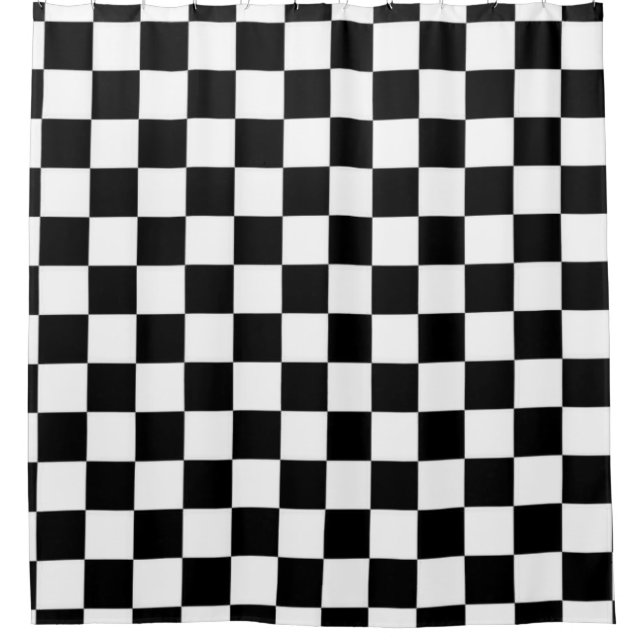 Schwarz und Weiß Duschvorhang (Vorderseite)