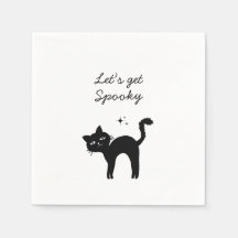 Schwarz und Weiß Edgy Grungy Halloween Napkins