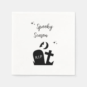 Schwarz und Weiß Edgy Grungy Halloween Napkins Serviette