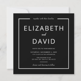 Schwarz und Weiß Elegant Moderne Minimalistische H Einladung