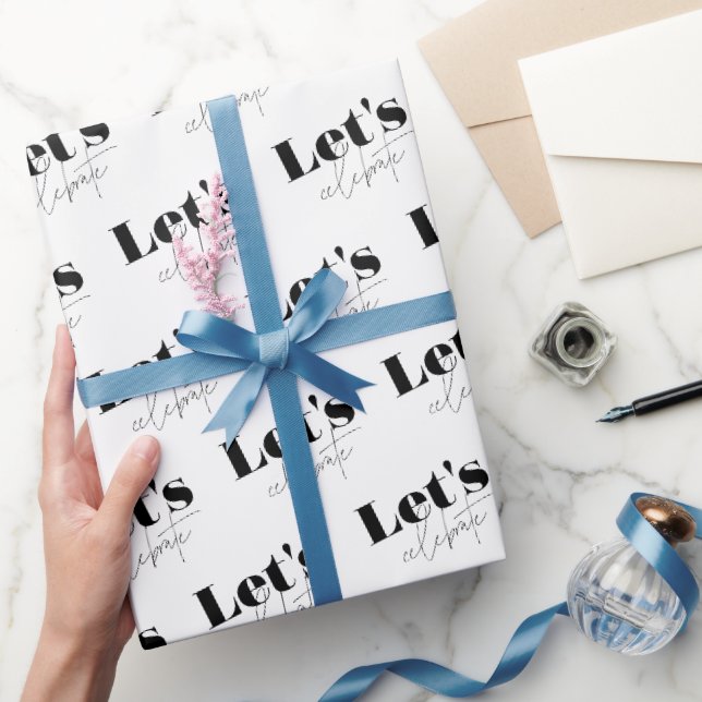 Schwarz und Weiß feiern Wrapping Paper Geschenkpapier (Schenken)