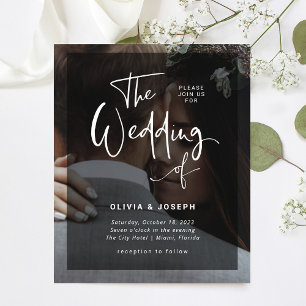 Schwarz und Weiß   Foto Hochzeitseinladung Flyer