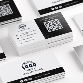 Schwarz und Weiß: Fügen Sie den QR-Standard hinzu Visitenkarte