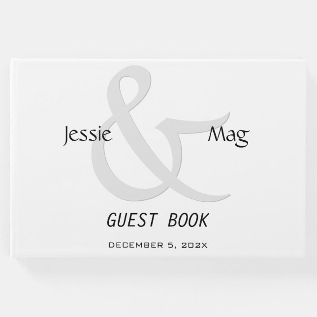 Schwarz und Weiß Gästebuch (Vorderseite)