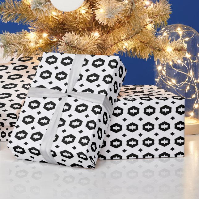 Schwarz und Weiß: Geometriana Geschenkpapier (Feiertage)