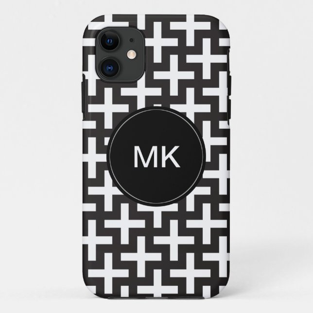 Schwarz und Weiß geometrisch Case-Mate iPhone Hülle (Rückseite)
