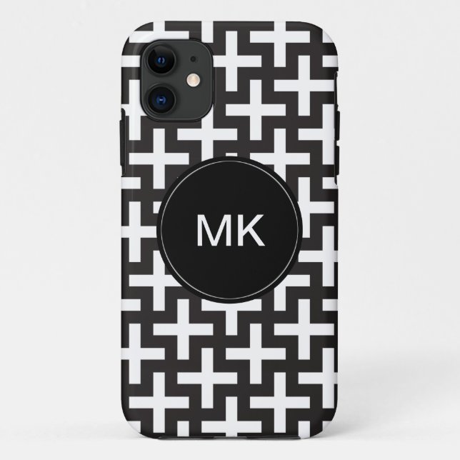 Schwarz und Weiß geometrisch Case-Mate iPhone Hülle (Rückseite)