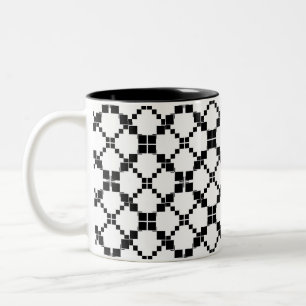 Schwarz und weiß, geometrisch, einfach, modisch zweifarbige tasse