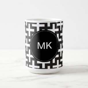 Schwarz und Weiß geometrisch Kaffeetasse