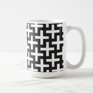 Schwarz und Weiß geometrisch Kaffeetasse
