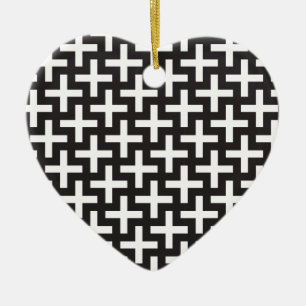 Schwarz und Weiß geometrisch Keramik Ornament