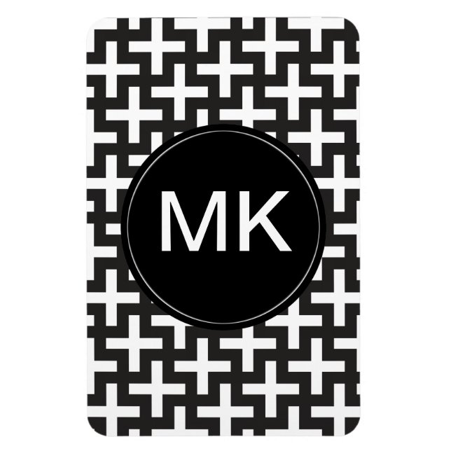 Schwarz und Weiß geometrisch Magnet (Vertikal)