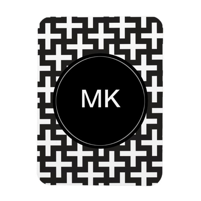 Schwarz und Weiß geometrisch Magnet (Vertikal)