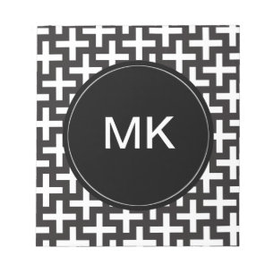 Schwarz und Weiß geometrisch Notizblock