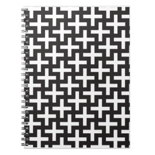 Schwarz und Weiß geometrisch Notizblock