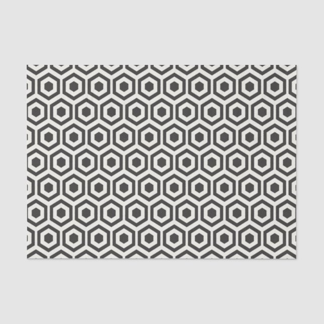 Schwarz und Weiß geometrisch Seidenpapier (Vorderseite)