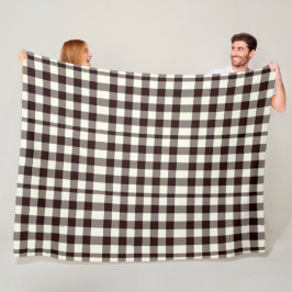Schwarz und Weiß Gingham Classic Moderne Fleecedecke