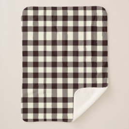 Schwarz und Weiß Gingham Classic Moderne Sherpadecke
