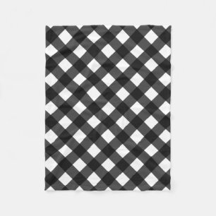 Schwarz und Weiß Gingham Fleecedecke